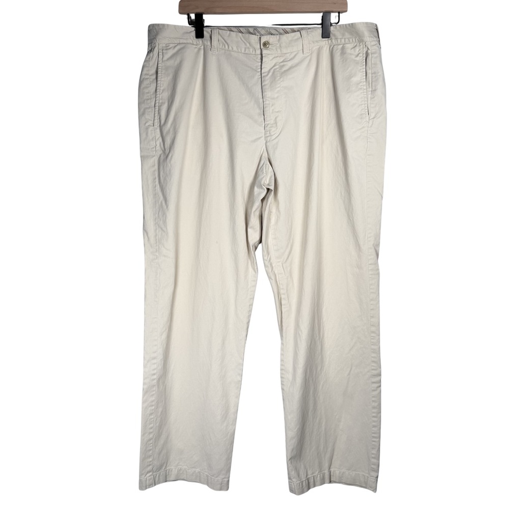 Tommy Bahama Khaki Chino Pants Mens 38x28 Cotton Tencel Stretch Flat Front